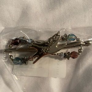 Lilla Rose Kim Flexi Clip Hair Styling Silver Tone Running Horse XS New